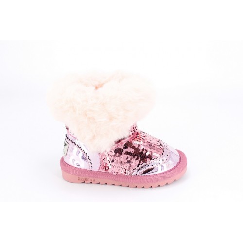 Cizme Copii Tip Ugg Paiete Roz 2
