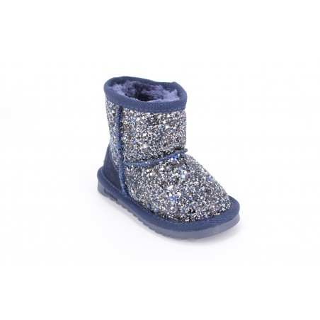 Cizme Copii Tip UGG Blue Sparkle