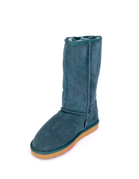 Cizme din piele intoarsa naturala tip ugg verde