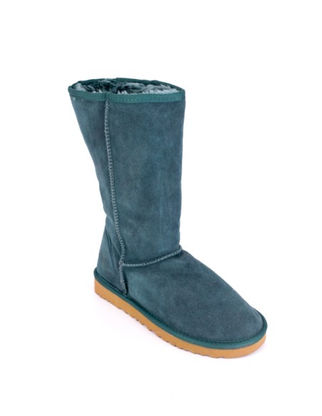 Cizme din piele intoarsa naturala tip ugg verde