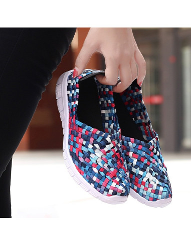 Espadrile dama multicolor elastice ușoare și comode, mărimi 35-41