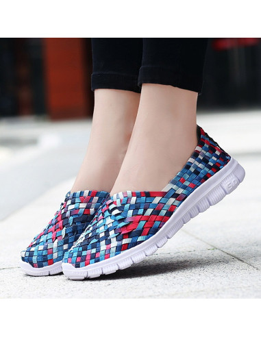 Espadrile dama multicolor elastice ușoare și comode, mărimi 35-41