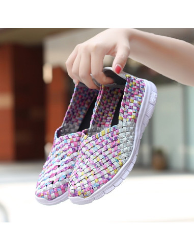 Espadrile dama elastice multicolore – Ușoare și comode, mărimi 35-41