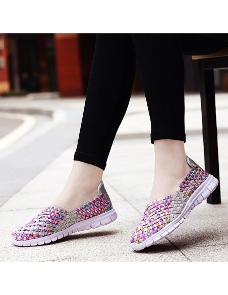 Espadrile dama elastice multicolore – Ușoare și comode, mărimi 35-41