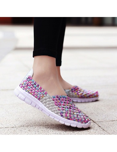 Espadrile dama elastice multicolore – Ușoare și comode, mărimi 35-41