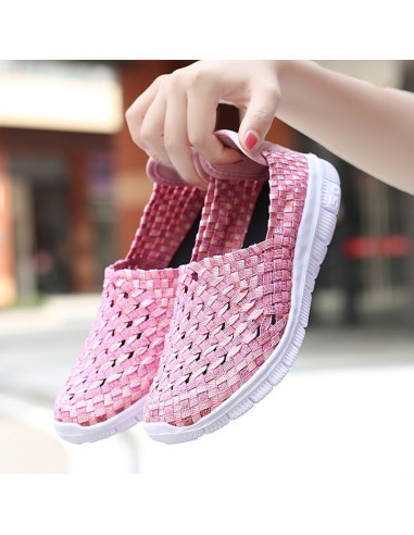 Espadrile elastice roz – Ușoare și comode, mărimi 35-41 model Alina