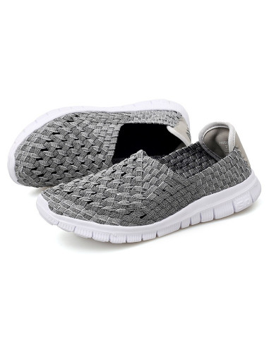 Espadrile elastice gri – Ușoare și comode, mărimi 35-41 model Anca