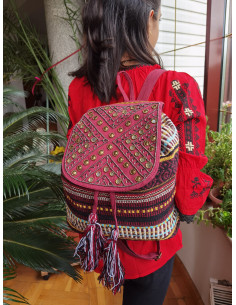 Rucsac din material textil cu broderie manuală, strasuri... 2
