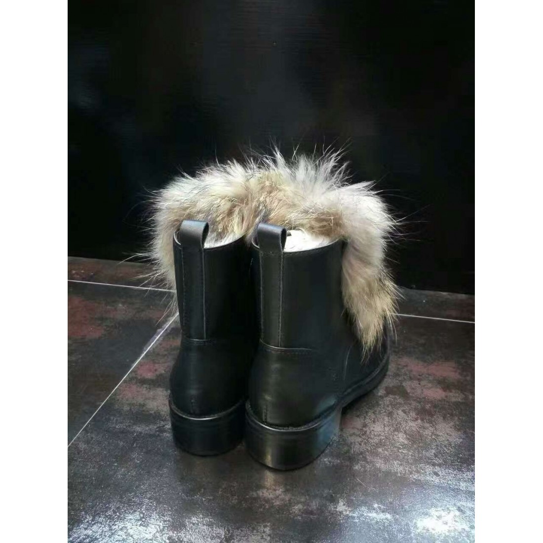 Ghete Femei Piele Funny Fur