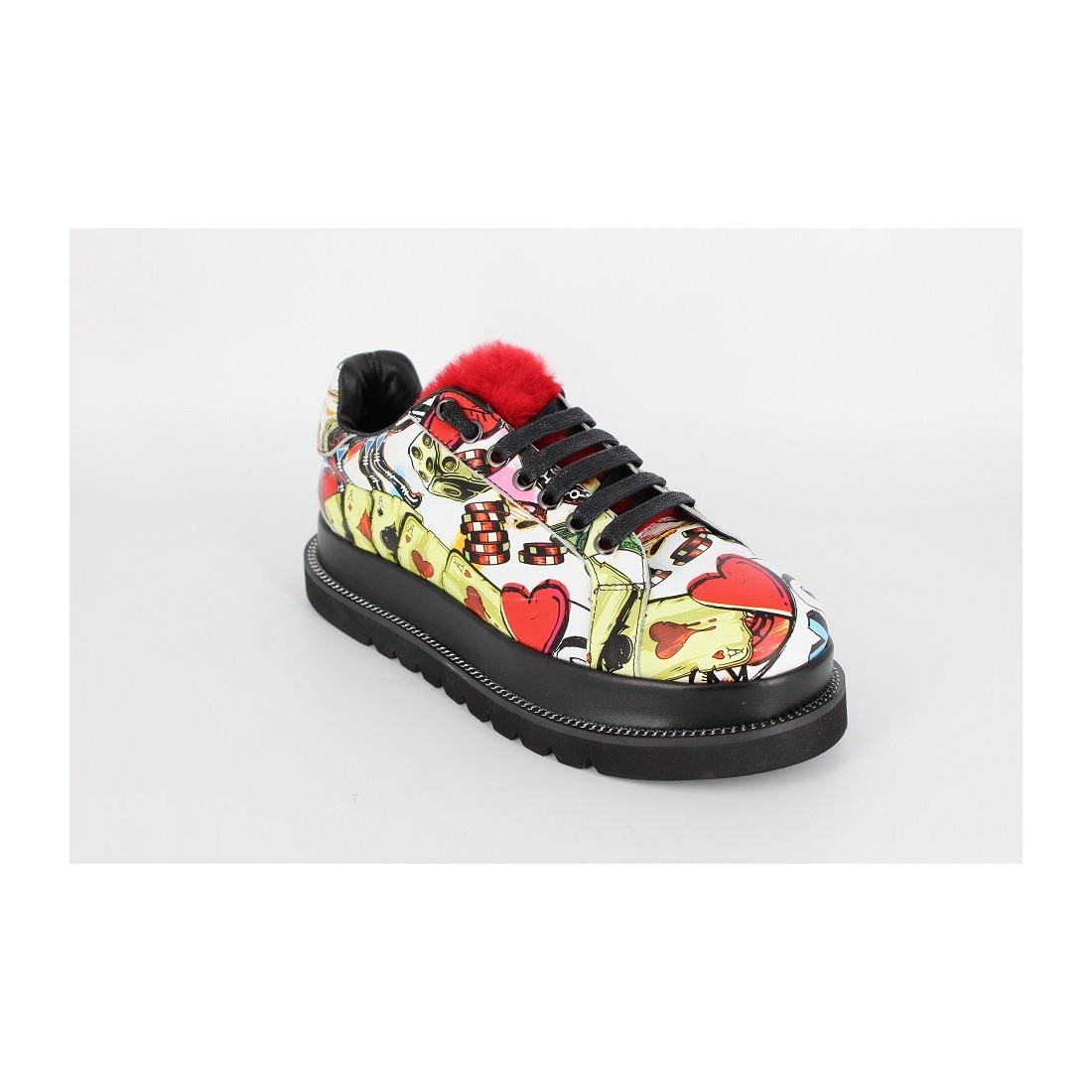 Pantofi dama graffiti red