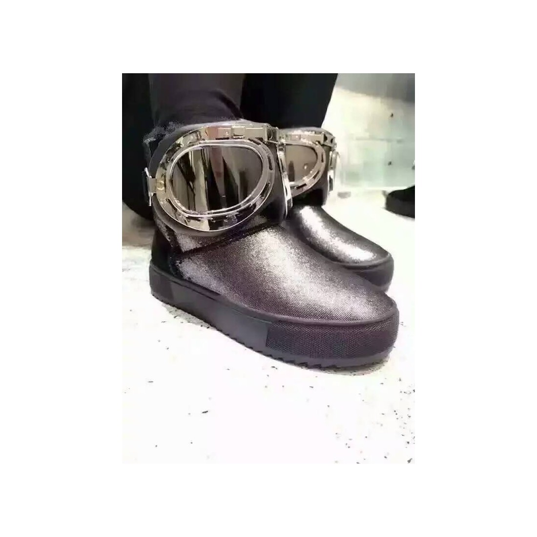 Ghete Femei Piele Ski Goggle1