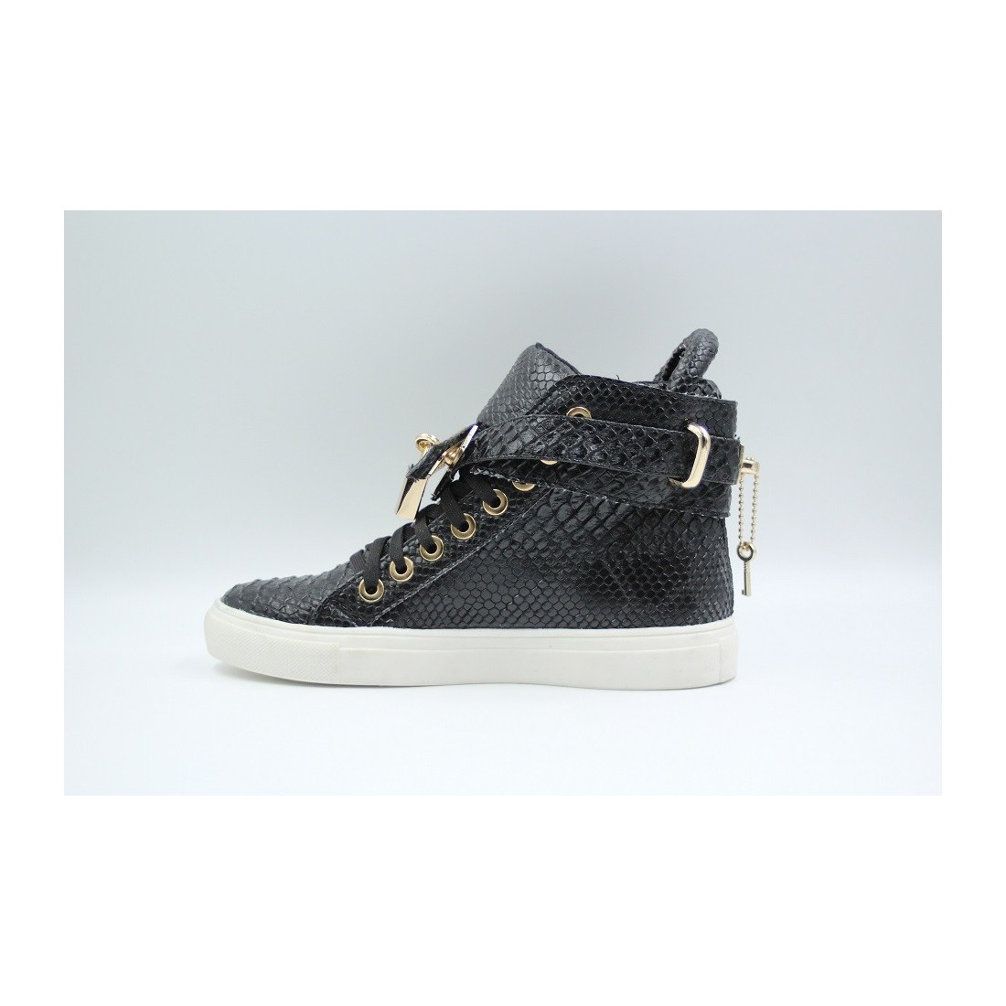 Ghete Femei Piele Black lock