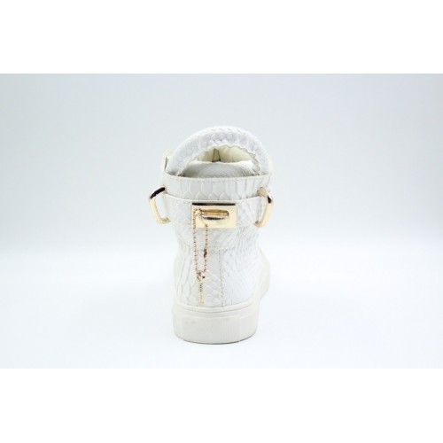 Ghete Femei Piele White Lock 2